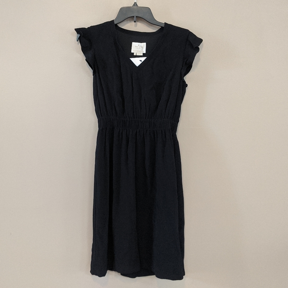 Kate Spade Black Dress Flutter Sleeve Dress - Picture 9 of 14